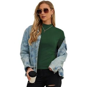 Women Short Sleeve Business Dressy Casual Pullover Top Green